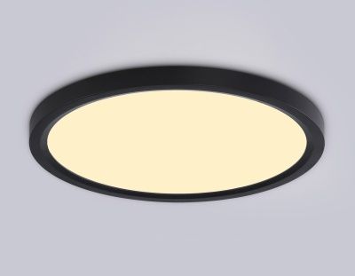 Ambrella FZ1906 BK Светильник светодиодный ультратонкий черный IP54 26W 3000K-6500K CCT-переключатель D370*25 (Без ПДУ)