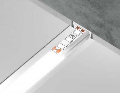 Ambrella Алюминиевый профиль встраиваемый GP1001WH белый/матовый рассеиватель 2000*21.5*6.8, 2 заглушки в комплекте (для ленты до 11мм)