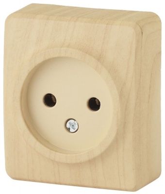 ЭРА 11-2201-11  Розетка 2P, 16A-250В, IP20, ОУ,  Эксперт, сосна (20/200/3200)