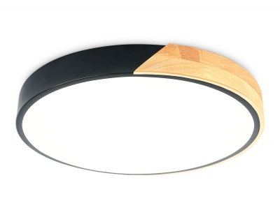 Ambrella FZ1306 BK/LW черный/светлое дерево 45W 5000K D500*50 (без ПДУ) Потолочный светодиодный светильник