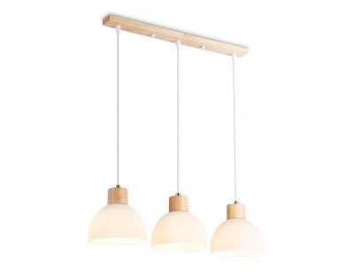Ambrella TR83135/3 LW/FR Подвесная люстра светлое дерево/белый матовый E27/3 max 40W 640*180*1040