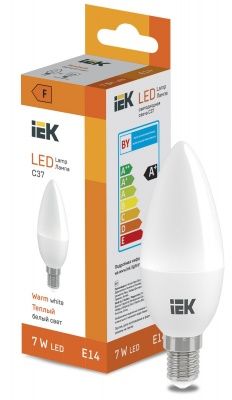 IEK LED LL-I-C37-7-230-30-E14 Лампа светодиодная свеча 600lm 3000K (тепл свет) 