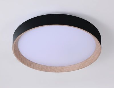 Ambrella Потолочный светодиодный светильник с пультом FZ1324 BK/LWD черный/светлое дерево IP20 41W 3000-6400K D390*70 (ПДУ ИК)