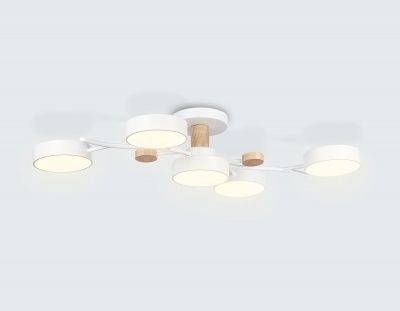Ambrella Подвесной светодиодный светильник FL4834/5 WH белый 3000K-6400K 70W 830*400*160 (ПДУ ИК)