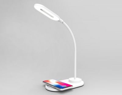 Ambrella DE588 WH белый LED 3000-6400K 3W Светодиодная настольная лампа с беспроводной зарядкой