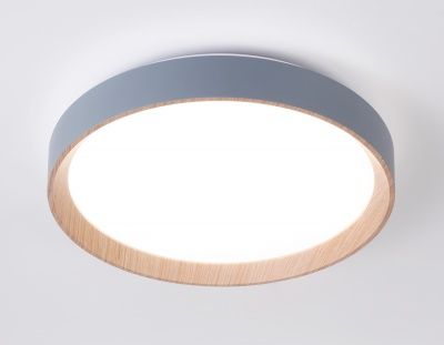 Ambrella Потолочный светодиодный светильник с пультом FZ1320 GR/LWD серый/светлое дерево IP20 41W 3000-6400K D390*70 (ПДУ ИК)