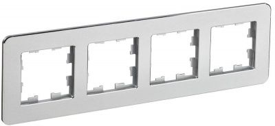 IEK BRITE BR-M42-M-01-K47 Рамка 4-мест. РУ-4-1-Бр металл алюм. RE (1 / 5 / 50)