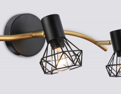 Ambrella TR8657/3 BK/GD Светильник накладной черный/золото E14/3 max 60W 550*100*185