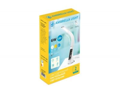 Ambrella DE510 BR коричневый LED 3000-6400K 6W+LCD 2W Светодиодная настольная лампа с дисплеем