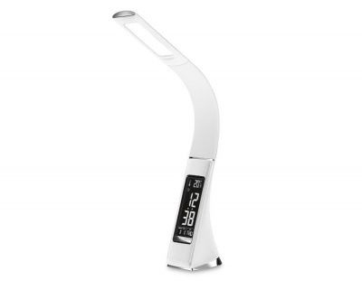Ambrella DE508 WH белый LED 3000-6400K 6W+LCD 2W Светодиодная настольная лампа с дисплеем