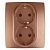 ЭРА 12-2104-07 Розетка 2X2P+E Schuko со шторками, 16АХ-250В, 12, медь