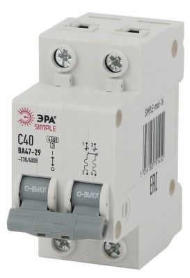 ЭРА SIMPLE-mod-12 Автоматический выключатель 2P 16А (C) 4,5кА ВА47-29 (6/90/1800)