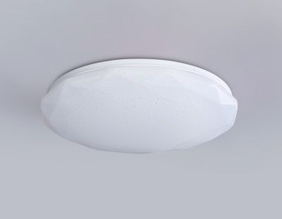 Ambrella FZ417 WH Свет-ник потолочный светод-ный с пультом белый IP20 46W 3000K-6500K+RGB D380*60 (ПДУ ИК) 3000K - тепл. бел. свет