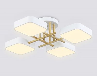 Ambrella FL516341/4 WH/GD Светильник светодиодный подвесной белый/золото 72W 3000-6000K 550*550*150 (без ПДУ)