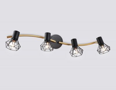 Ambrella TR8658/4 BK/GD Светильник накладной черный/золото E14/4 max 60W 750*100*185