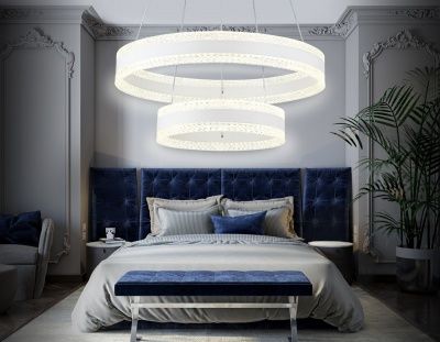 Ambrella Светильник светодиодный подвесной управляемый FA6175/2 WH белый 108W 3000K+6400K/3000K/6400K/4200K+4200K D500*630 (ПДУ РАДИО 2.4G)
