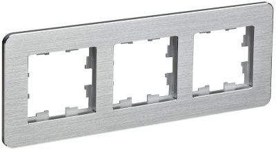 IEK BRITE BR-M32-M-21-K47 Рамка 3-мест. РУ-3-1-Бр металл алюм. RE AL (1 / 5 / 50)