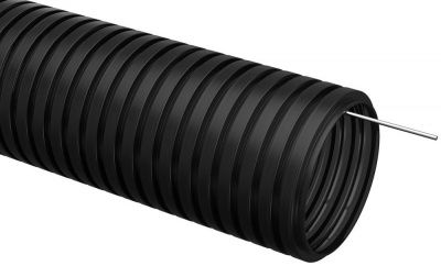 IEK Труба гофр. ПНД d=20mm с зондом черная (100m) (1 / 100 /)
