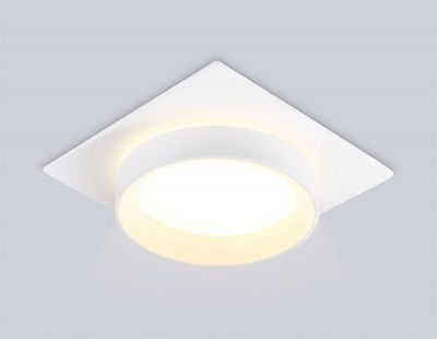 Ambrella TN6709 WH Светильник встраиваемый белый IP44 GX53 max 15W 105*105*45