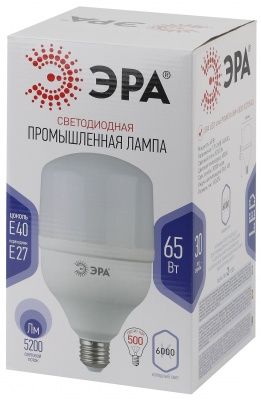 ЭРА STD LED POWER T160-65W-6500-E27/E40 Ламп. светод-ная колокол 65W 6500K - хол. дневн. свет (1 / 1 / 12)