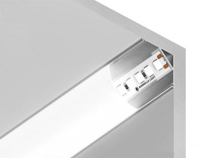 Ambrella Алюминиевый профиль угловой круглый GP2100AL серебро/матовый рассеиватель 2000*15.7*15.7, 2 заглушки, 4 крепления в комплекте (для ленты до 9