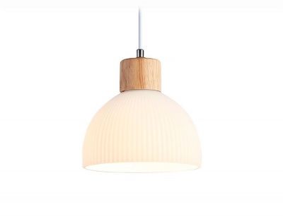 Ambrella TR83133 LW/FR Подвесной светильник со сменной лампой светлое дерево/белый матовый E27 max 40W D180*1040