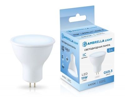 Ambrella 161106 Лампа светодиодная LED MR16 11W IC GU5.3 6400K 175-265V