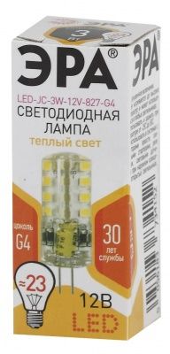 ЭРА STD LED JC-3W-12V-827-G4 Ламп. светод-ная капсула 3W 2700K - тепл. бел. свет (1 / 100 / 1000)