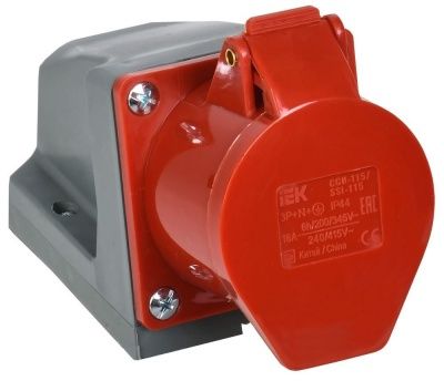 IEK Розетка стац. ССИ-115 16А-6ч 380В 3P+PE+N IP44