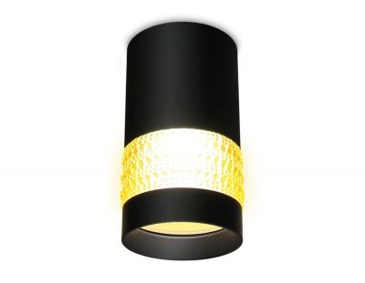 Ambrella  TN375 SBK/TI черный песок/янтарь GU5.3 D65*117 накладной точечный светильник