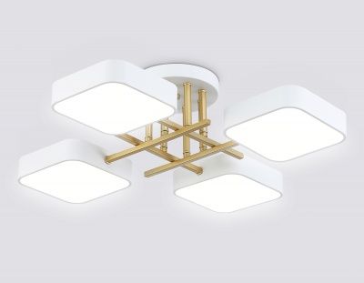 Ambrella FL516341/4 WH/GD Светильник светодиодный подвесной белый/золото 72W 3000-6000K 550*550*150 (без ПДУ)