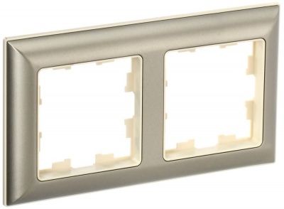 IEK BRITE BR-M22-12-3-K10 Рамка 2-мест. РУ-2-Бр беж./шамп. (1 / 10 / 100)