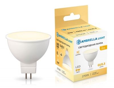 Ambrella 160903 Лампа светодиодная LED MR16 9W IC GU5.3 2700K 175-265V