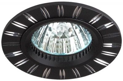 ЭРА KL33 AL/BK  св-к алюминиевый MR16,12V/220V, 50W черный/хром