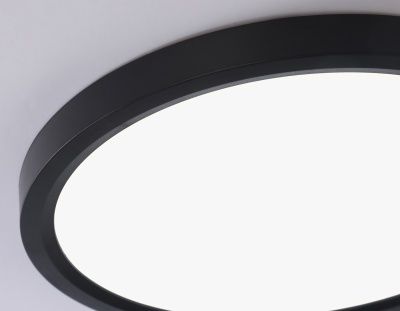 Ambrella FZ1906 BK Светильник светодиодный ультратонкий черный IP54 26W 3000K-6500K CCT-переключатель D370*25 (Без ПДУ)