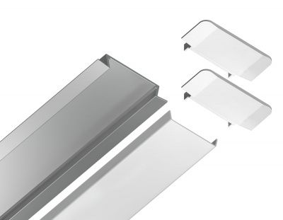 Ambrella Алюминиевый профиль встраиваемый GP1100AL серебро/матовый рассеиватель 2000*30.6*6, 2 заглушки в комплекте (для ленты до 19,8мм)