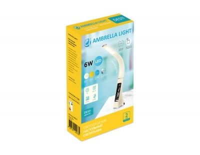 Ambrella DE511 BG бежевый LED 3000-6400K 6W+LCD 2W Светодиодная настольная лампа с дисплеем