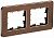 IEK BRITE BR-M22-M-21-K30 Рамка 2-мест. РУ-2-1-Бр металл коричн. RE AL (1 / 5 / 100)