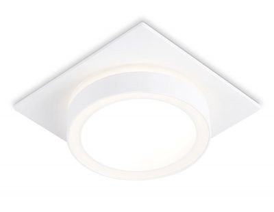 Ambrella TN52421 WH/FR Светильник встраиваемый белый/белый матовый GX53 max 12W 105*105*45