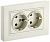 IEK BRITE BR-R21-16-K10-F Розетка 2-местная с заземлением без защитных шторок 16А в сборе РС12-3-БрКр бежевый (1 / 10 / 100)