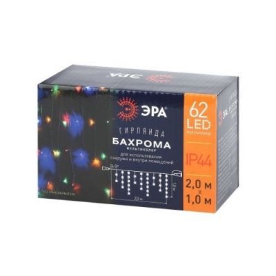 ЭРА ENOB-2M  Гирлянда LED Бахрома 2м*1м мультиколор, 24V, IP44