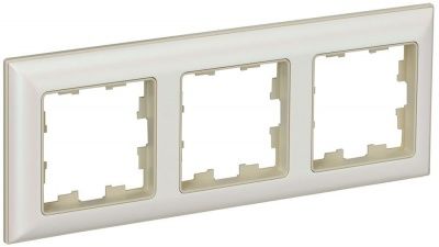 IEK BRITE BR-M32-12-1-K10 Рамка 3-мест. РУ-3-Бр беж./жемч. (1 / 10 / 100)