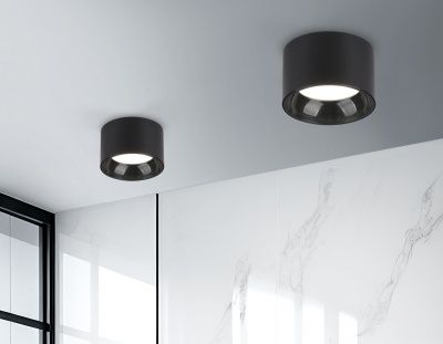 Ambrella TN52894 SBK/GBK Светильник накладной точечный черный песок/черный глянец GX53 max 12W D97*60