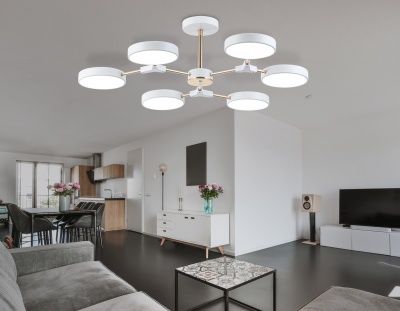 Ambrella FL516333/6 WH/FGD Светильник светодиодный подвесной белый/золото 108W 3000-6000K D780*210 (без ПДУ)