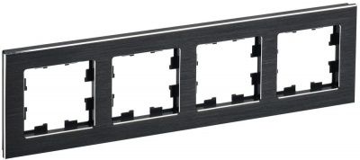 IEK BRITE BR-M42-M-K02 Рамка 4 -местная РУ-4-1-БрЧ металл черный (1 / 5 / 50)