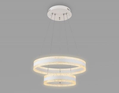 Ambrella Светильник светодиодный подвесной управляемый FA6175/2 WH белый 108W 3000K+6400K/3000K/6400K/4200K+4200K D500*630 (ПДУ РАДИО 2.4G)