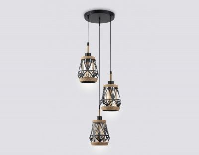 Ambrella TR8522/3 BK/SB Светильник подвесной черный/бронза E27/3 max 60W D380*1000