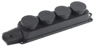 ЭРА K-4e-IP44  Колодка 4гн, c заземл., каучук, IP44 (4/40/480)