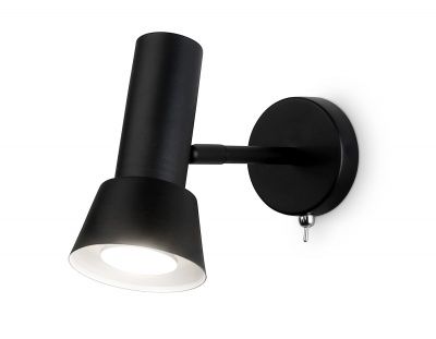Ambrella Светильник настенный с выключателем TA13129 BK черный GU10 max D85*L150*H240