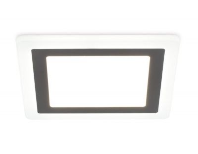 Ambrella  DCR390 3W+3W 4200K+4200K 220-240V 105*105*20 (A75*75) Встраиваемый cветод-ный св-к квадратн + подсветка